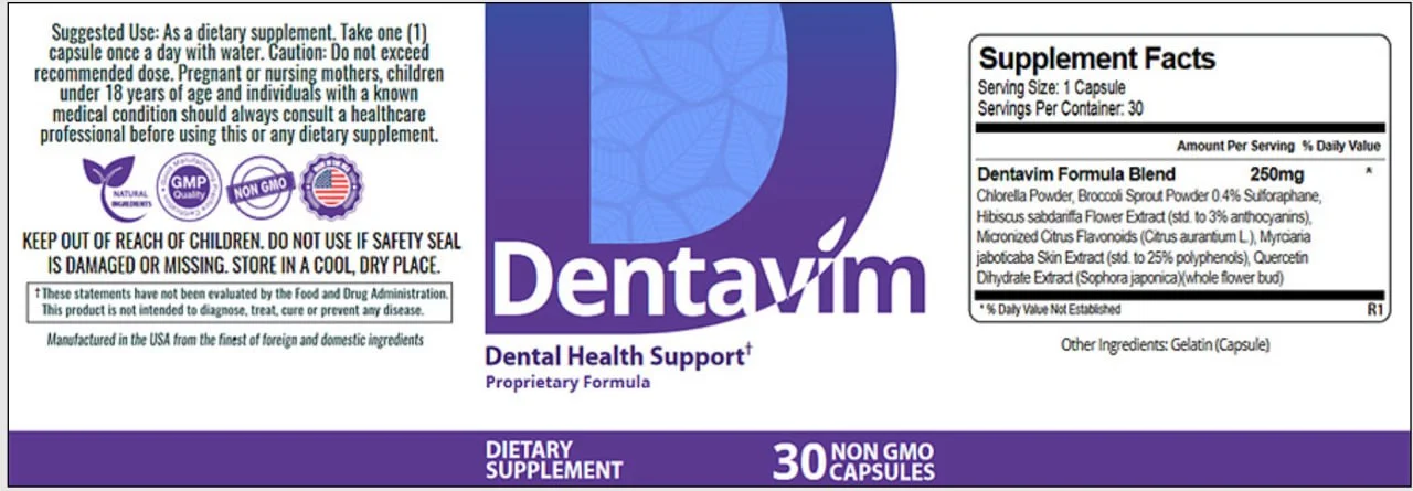 Dentavim Product Label